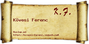 Kövesi Ferenc névjegykártya