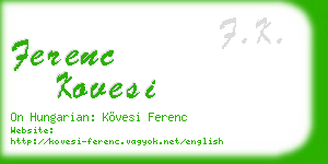 ferenc kovesi business card