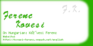 ferenc kovesi business card